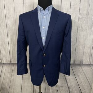 Indochino 48R Bespoke Blue Glen Check Wool 2-Button Sports Coat